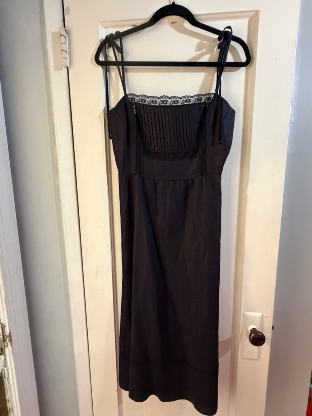 NWT Reformation Wyoming Linen Dress Black Midi 8 - Picture 13 of 14